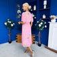 Eina Pleated Midi Dress Floral Pink