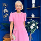 Eleanor Pearl Detail Occasion Midi Dress Pwr Pink