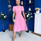 Eleanor Pearl Detail Occasion Midi Dress Pwr Pink