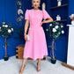 Eleanor Pearl Detail Occasion Midi Dress Pwr Pink