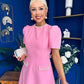 Eleanor Pearl Detail Occasion Midi Dress Pwr Pink