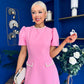 Eleanor Pearl Detail Occasion Midi Dress Pwr Pink