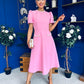 Eleanor Pearl Detail Occasion Midi Dress Pwr Pink