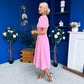 Eleanor Pearl Detail Occasion Midi Dress Pwr Pink