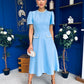 Eleanor Pearl Detail Occasion Midi Dress Pwr Blue