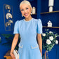 Eleanor Pearl Detail Occasion Midi Dress Pwr Blue