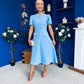 Eleanor Pearl Detail Occasion Midi Dress Pwr Blue