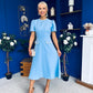 Eleanor Pearl Detail Occasion Midi Dress Pwr Blue