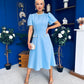 Eleanor Pearl Detail Occasion Midi Dress Pwr Blue