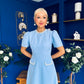 Eleanor Pearl Detail Occasion Midi Dress Pwr Blue
