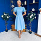 Eleanor Pearl Detail Occasion Midi Dress Pwr Blue