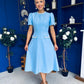 Eleanor Pearl Detail Occasion Midi Dress Pwr Blue