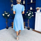 Eleanor Pearl Detail Occasion Midi Dress Pwr Blue