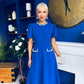 Eleanor Pearl Detail Occasion Midi Dress Cobalt