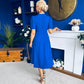 Eleanor Pearl Detail Occasion Midi Dress Cobalt