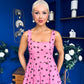 Nadia Sleeveless Midi Dress Polka Pink