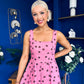 Nadia Sleeveless Midi Dress Polka Pink