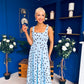 Nadia Sleeveless Midi Dress Polka Blue