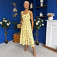 Nadia Sleeveless Midi Dress Polka Yellow