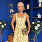 Nadia Sleeveless Midi Dress Polka Yellow