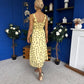 Nadia Sleeveless Midi Dress Polka Yellow