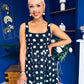 Nadia Sleeveless Midi Dress Polka Black