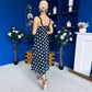 Nadia Sleeveless Midi Dress Polka Black