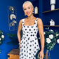 Nadia Sleeveless Midi Dress Polka White