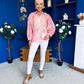 Bianka Full Sleeve Sheer Blouse Floral Coral