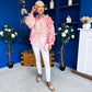 Bianka Full Sleeve Sheer Blouse Floral Coral