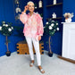 Bianka Full Sleeve Sheer Blouse Floral Coral