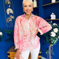 Bianka Full Sleeve Sheer Blouse Floral Coral