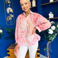 Bianka Full Sleeve Sheer Blouse Floral Coral