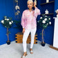 Bianka Full Sleeve Sheer Blouse Floral Lilac