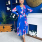 Kaylinn Banded Midi Dress Floral Cobalt
