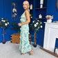 Terry Frill Trim Halterneck Dress Mint