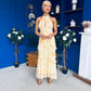 Terry Frill Trim Halterneck Dress Yellow