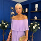 Aileen Pleated Bardot Midi Dress Lilac