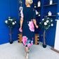 Saorlaith Pleated Midi Dress Floral Navy