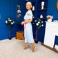 Saorlaith Pleated Midi Dress Floral Pwr Blue