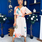 Saorlaith Pleated Midi Dress Floral Cream