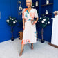 Saorlaith Pleated Midi Dress Floral Cream