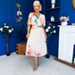 Saorlaith Pleated Midi Dress Floral Cream