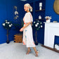 Saorlaith Pleated Midi Dress Floral Cream