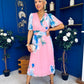 Saorlaith Pleated Midi Dress Floral Pink