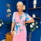 Saorlaith Pleated Midi Dress Floral Pink