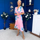 Saorlaith Pleated Midi Dress Floral Pink