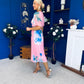 Saorlaith Pleated Midi Dress Floral Pink
