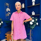 Lisa Pinstrip Mini Shirt Dress Dress Pink