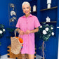 Lisa Pinstrip Mini Shirt Dress Dress Pink